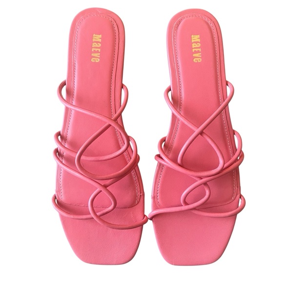 Maeve Anthropologie Pink Strappy Slide Flat Sandals Size 9 Summer NWOT Coastal - Picture 4 of 9